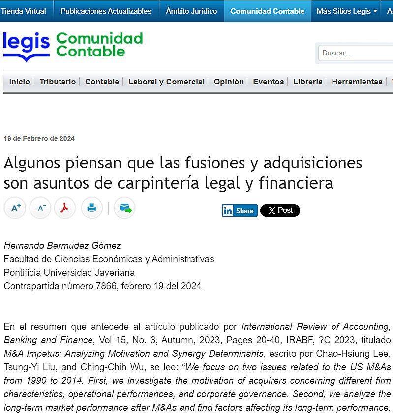 Algunos piensan que las fusiones y adquisiciones son asuntos de carpintera legal y financiera